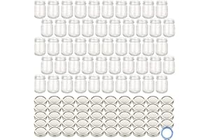 gouveo Set di 50 barattoli per conserve 125 ml Helix con coperchio a vite Argento BS - Barattoli piccoli con tappo a vite TO53 - Barattoli a vite per marmellata, miele, fatto in casa (HEG125SBS)