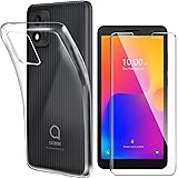 Per Alcatel 1B 2022 Cover Vetro Temperato (5.5") - Custodia in Silicone TPU - Back Case Protezione Cellulare Trasparente Bump