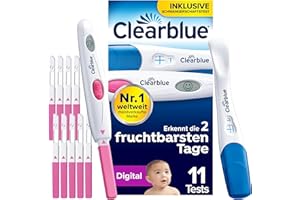 ‎CLEARBLUE Clearblue Ovulationstest Digital und Schwangerschaftstest - Finde deine 2 Tage mit maximaler Fruchtbarkeit, 10 + 1, Teste die KOSTENLOSE Zyklus-Tracker-App