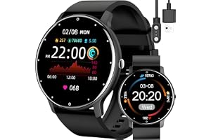 Retoo Smartwatch Smart Watch 45 mm armbandsur pekskärm sportband fitnessarmband svart klocka presentsamtal Android iOS män kv