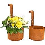 Arrugginiti Giardino Vasi per Piante nel Set, Decorazione Giardino Ruggine, Decorazione Steccato