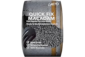 Laeto Build It Quick Fix Macadam Pot Hole Repairs | Tarmac Asphalt Repair Permanent Pothole, Road, Driveway and Utility Repair - 25kg Bag