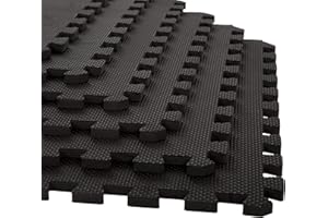Stalwart Foam Mat Floor Tiles, Interlocking EVA Foam Padding Soft Flooring for Exercising, Yoga, Camping, Kids, Babies, Playroom – 4 Pack , 24" X 24" X 0.5"