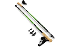 Spokey Rubble - Bastones de Senderismo Plegables de Aluminio con empuñaduras de Corcho, Regulables 105-135 cm, Bastones de Marcha nórdica, Bastones de