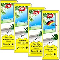 PIC – Fenster-Fliegenfalle – 4x4=16 Stück – Giftfreie, Geruchlose Leimfalle zum Fangen von Fliegen und Fruchtfliegen