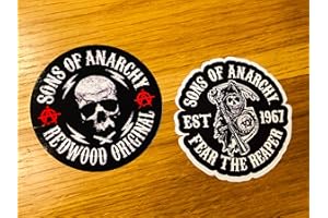 STICKERVERTICKER 2 pegatinas de Sons of Anarchy, para moto V8 MC SOA Samcro 1% Chopper Se45