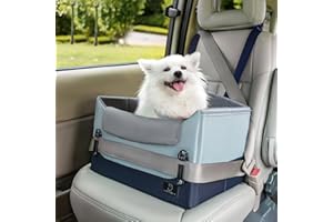 A 4 PET A4PET fotelik samochodowy dla małego psa, miękką poduszką, regulowana wysokość, przenośny dla szczeniaka do 11,3 kg, niebieski