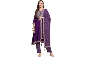 TRENDMALLS Women's Rayon Embroidery Salwar Suit for Women Kurta Pant Set with Dupatta
