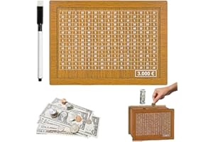 FYZSJWL Hucha de Madera,Hucha con Contador,Hucha Reutilizable con bolígrafo,Hucha con Objetivo de Ahorro y números para marcar,para Ayudar a Los Niños a Desarrollar el Hábito de Ahorr. (B)