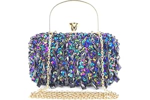 EVEOUT Embrague Deslumbrante con Brillo Deslumbrante de la Dama, Bolso de Noche con Incrustaciones de Cristales de Novias Nobles Para la Fiesta de Bodas