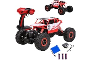 s-idee HB-P1801 4WD Rock Crawler - Coche Todoterreno teledirigido (Escala 1:18), Color Rojo