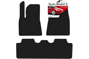 NORDSTRAND Fußmatten für Tesla Model 3 - rutschfeste Allwetter-Innenmatten für Tesla Model 3 2019 2020 2021 2022 2023 2024 - Flor Teppich 750 GSM - 3D-Passform Auto Zubehör Set