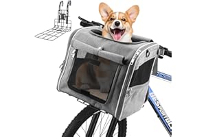 Eiito Panier pour chien vélo sûr jusqu'à 6 kg, sac à dos et voiture