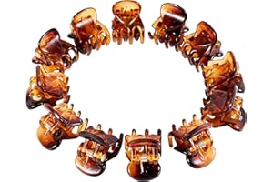 IRYNA Hair Claw Clip 12 Piece Mini Plastic Claw Clips - Small Hair Accessories for Girls & Women