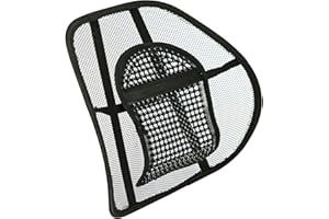 Sentik Mesh Back Support, Mesh Lumbar Support Cushion Air Flow Chair Back Support with Elastic Strap Back Rest for Home Office Chair Car Seat Back Pain Relief