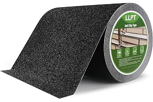 LLPT Grip Tape, hållbar anti-slip, för trappa, vattentät, för inomhus och utomhus, anti-slip, för trappsteg, båtar, backar (ASB811), svart, 203 mm x 11 m