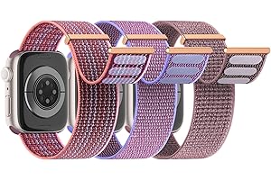 AMSKY 3 nylonowe, sportowe, kompatybilne z Apple Watch 40 mm, 44 mm, 41 mm, 42 mm, 45 mm, 38 mm, 49 mm, dla kobiet i mężczyzn, regulowane paski na rzepy do iWatch Series Se Ultra 8, 7, 6, 5, 4, 3, 2,
