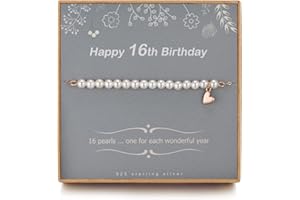 TISSGIRL 16th Birthday Gifts Girl - Sweet 16 Gifts for Girls, Girls Pearl Bracelets, Adjustable Bracelet, Presents for 16 Year Old Girls Ideas