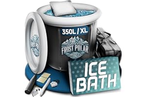 FROST POLAR ICE BATH RECOVERY FROST POLAR - Bañera Hielo Recuperacion 350 Litros - Ice Bath 80 cm x 85 cm Soportes de Aleacion de Aluminio - Bañera Agua Fria Incluye, Almohada, Bolsa Almacenaje Impermeable y Recambios.