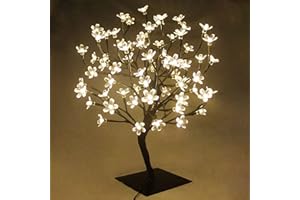 YOSION 45cm LED Baum Bäumchen 72er Blüten Blütenbaum Kirschbaum Lichterbaum Baum für Weihnachten Hochzeit Partei Ostern Innen Dekoration (Warmweiß)