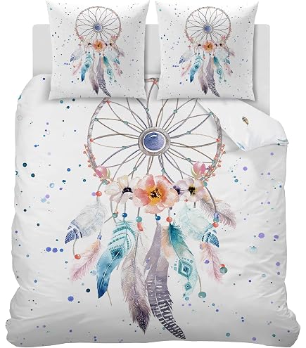 Parure De Lit 2 Pièces 140x200 Cm Balila 100% Coton - Housse De Couette Et Taie D'Oreiller Douceur D'Intérieur