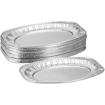 Zuvo Piatti da portata per feste – Confezione da 10 – Grandi vassoi in alluminio – 35 x 24 cm – Piatti da portata per buffet per feste in forno e congelatore
