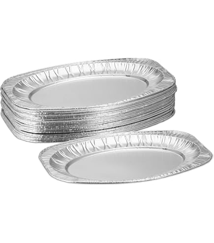25 Plateaux En Aluminium Jetables 43x28,8x2,1 Cm - Barquettes Pour Buffet, Restauration Et Barbecue