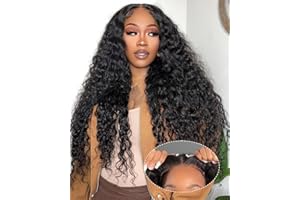 ‎YDDM Wear and Go Glueless Wig Human Hair Wig Glueless Water Wave Wig Human Hair Real Hair Wig YDDM 5x5 HD Lace 26 Inch Pre Plucked Pre Cut 180% Density Glueless Lace Wig Human Hair Ready To Wear Wave Wig