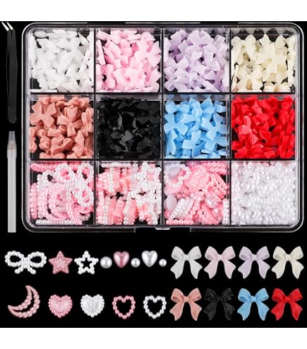2 Boxen 3D Aurora Bow Nagel-Deko – Bunte Harzschleifen, Für Nail Art & DIY