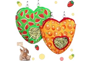 YATEICBC 2 Pack Lapin Foin Mangeoire Sac Cochon D'Inde Foin Sac Petit Animal Mignon Foin Mangeoire Sac Suspendu Mangeoire Sac Organisateur avec 2 Trous pour Lapin Cochon D'Inde