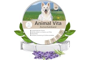 Animal Vita® Zeckenhalsband für Hunde [zuverlässiger Schutz vor Zecken] wasserdicht und verstellbar - bis zu 8 Monate Zeckenschutz mit 100% natürlichen Inhaltsstoffen, mit Zitroneneukalyptus