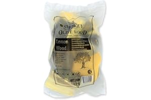 Smokey Olive Wood 1.5 kg Lemon Wood for BBQ and smokers, raw chunks. Size Nº5: 5-15 cm, L5-01-1.5K.