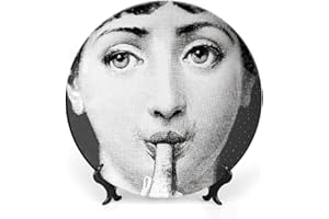 Fgjkt Piatto Lina Cavalieri, Piatto Decorativo da Parete, Decorazione da Appendere alla Parete con Piastra Facciale Misteriosa, Staffa Inclusa E Gancio A Molla Speciale,style-17,8inch