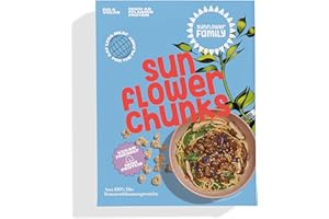 SUNFLOWER FAMILY sunflowerFamily sunflowerCHUNKS SonnenblumenSCHNETZEL PUR (76g) Fleischersatz aus 100% Bio-Sonnenblumenprotein, Sojaalternative – Vegetarisch, Vegan, Glutenfrei, Proteinreich