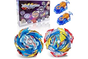ACEBWHTOY 2 in 1 Bey Starter Set, 4D Bey Metal Fusion with Launcher, Gift for Children's Day,Christmas, Birthday, Spinning Top for Children aged 6+