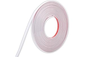 TRIMOLD Moldura autoadhesiva, diseño de borde de espejo flexible, moldura para bordes de pared, techo, suelo, armario y azulejos (10m x 8mm, Blanco)