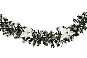 ‎HEITMANN DECO Heitmann Deco Tannengirlande - innen - Weihnachtsgirlande - Dekogirlande - natürliche Dekoration - Grün, Weiss, Silber