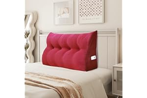 ‎JOHNEAR Johnear Keilkissen Lesekissen für Bett und Sofa Lehnenkissen, Rückenkissen Kopfteil Bett Rückenlehne Großes Dreieckiges Lendenkissen （Rot, 120cm）