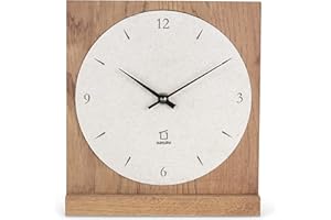 ‎NATUHR Natuhr Stein Sandstein Tischuhr - Gran Sasso - Holz Eiche Massivholz (Sandstein/Räuchereiche, Funkuhrwerk)