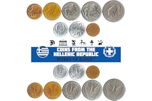 HOBBY OF KINGS Conjunto de 8 Monedas de Grecia. 10, 20, 50 Lepta, 1, 2, 5, 10, 20 Dracmas. 1973