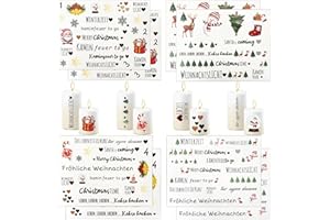 zykssy 8 PCS Kerzentattoos Weihnachten，Kerzenaufkleber Weihnachts Sticker，Farbige Kerzensticker Folie，Kerzen Tattoofolie,Kerzen Tattoo Folie DIY Kerzensticker für Adventskerzen.
