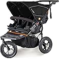Out ‘n’ About Nipper Double Pushchair - Side by Side Tandem Pushchair - All-Terrain Double Pram Baby Stroller 0-4 Years, with Rain Cover & Removable Basket - Double Buggy, Twin Stroller - Summit Black