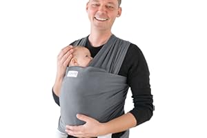 MAMMACITA Sling de comadrona - fular portabebés - portabebés de hasta 15 kg - fular Elástico Portabebés de 5 m de longitud - bolsa de almacenamiento e instrucciones de atado incluidas (Gris claro)