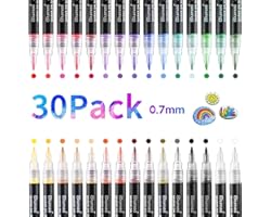 Acrylic Paint Pens, 30 Colors Rock Painting Pens 0.7mm Permanent Acrylic Paint Markers Set, Non Toxic Water Based Painting Pe