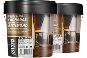 JOVIRA PINTURAS PINTURA FACHADAS ANTIMOHO. Repelente al agua, impermeable y anti fisuras. (2x4 Litros, Blanco) A-11