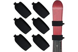 pangdapengpeng 6 Pezzi Cinghie da Sci Regolabile, 48x5 cm Cinghie Fermasci, Versatile Fasce di Fissaggio per Sci con Cuscinetti Protettivi in ​​EVA per Sci, Bastoncini, Attrezzatura da Sci