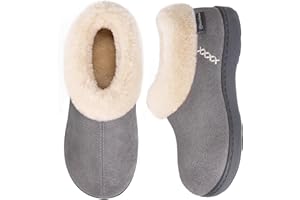 EverFoams Damen Hausschuhe Winter Rutschfest Warme Pantoffeln Plüsch mit Memory-Schaum