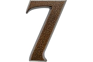 HUBER número de casa 7 de aluminio 10 cm I números de casa para puerta - placas de número de casa en noble diseño de cobre antiguo 3D, con recubrimiento de polvo