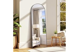 WOLIBEER Großer Ganzkörperspiegel 161x52 cm XXL Standspiegel und Wandspiegel mit Schwarzem Aluminiumrahmen Sicherer Stabiler Deko-Spiegel für Wohnzimmer Schlafzimmer Flur Schmink