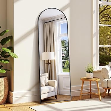 amazon Specchio a figura intera con cornice brillantini argento